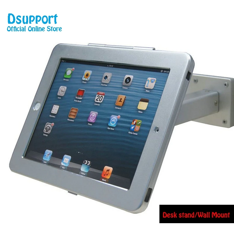 Para ipad 2/3/4/air/pro 9,7 "montaje de escritorio montaje de bloqueo de encimera soporte antirrobo pantalla con cerradura soporte de marco de metal - imagen 5