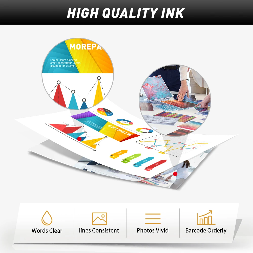 Cartucho de tinta Morepage 304XL Compatible con impresora HP 304 HP304 XL Deskjet ENVY Officejet 2620 2630 2632 3730 5020 5032 - imagen 5