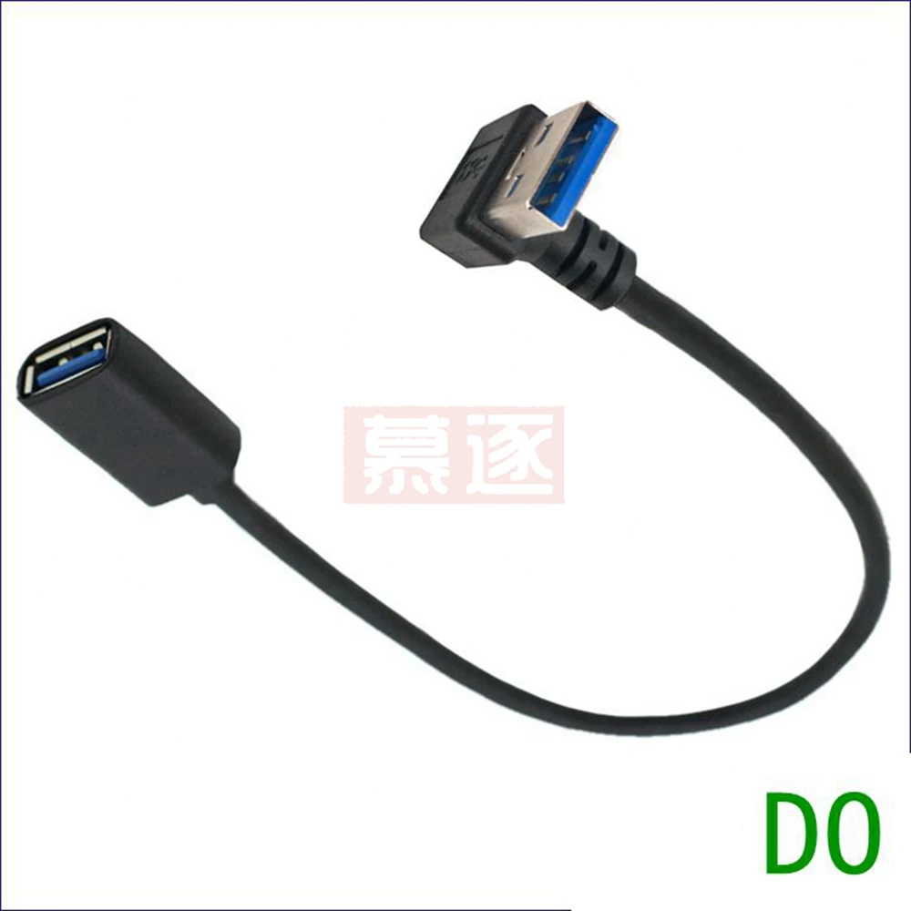 USB 3,0 1 Uds Cable de extensión de 90 grados arriba abajo ángulo izquierdo derecho macho a hembra Super velocidad 5Gbps Cables de carga de sincronización de datos USB - imagen 2