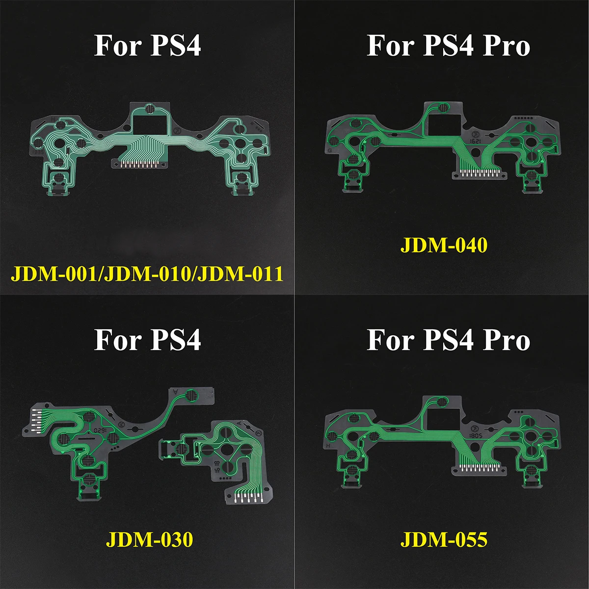 Placa de carga de goma conductora para PS4 Pro JDM JDS 055 050 040 030 001 011, controlador L1 R1 L2 R2, botón de disparo, Cable flexible - imagen 5