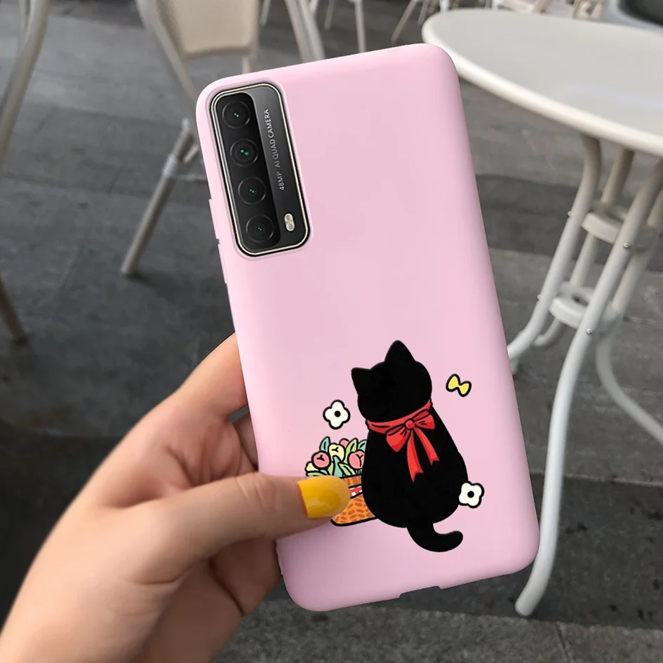 Funda suave de flores a la moda para Huawei P Smart 2021, Fundas protectoras de silicona mate para Huawei Y7A 2020, parachoques de PPA-LX3 - imagen 3
