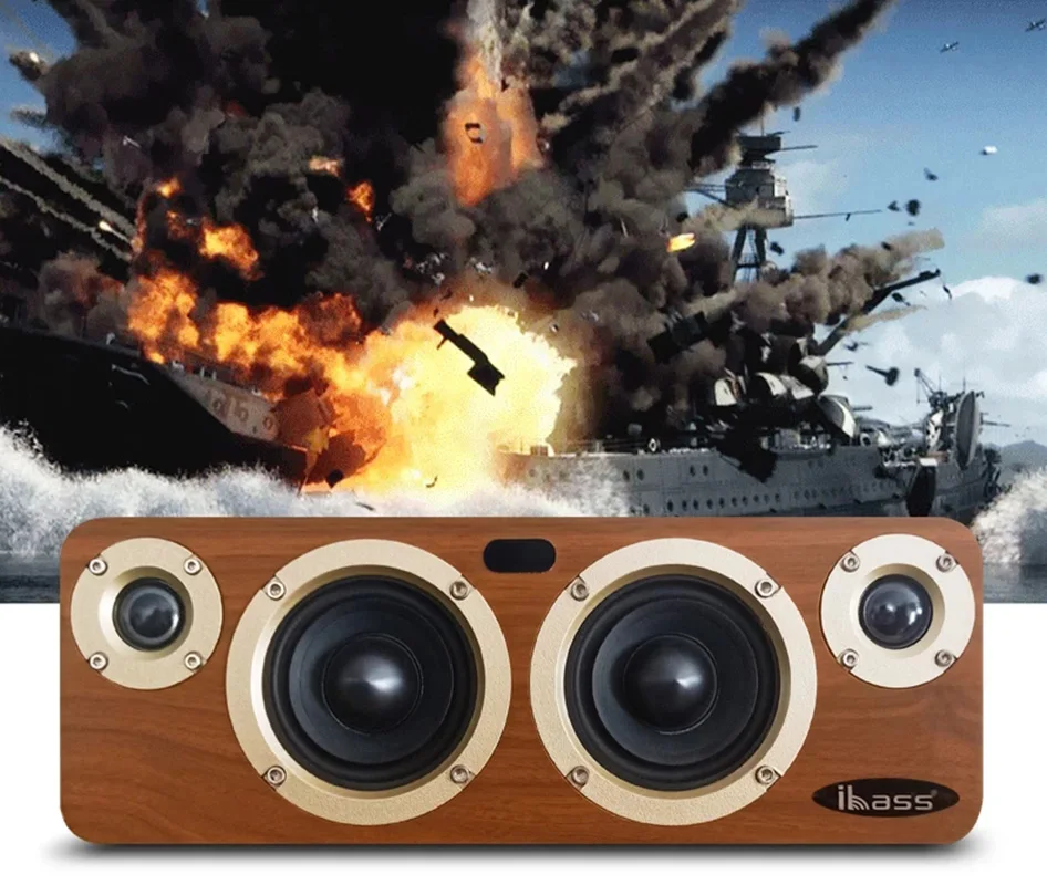 Altavoz Bluetooth para cine en casa, Subwoofer de 80W, barra de sonido para TV, efecto de sonido de conmutación EQ, centro de música, caja de sonido estéreo de madera - imagen 4