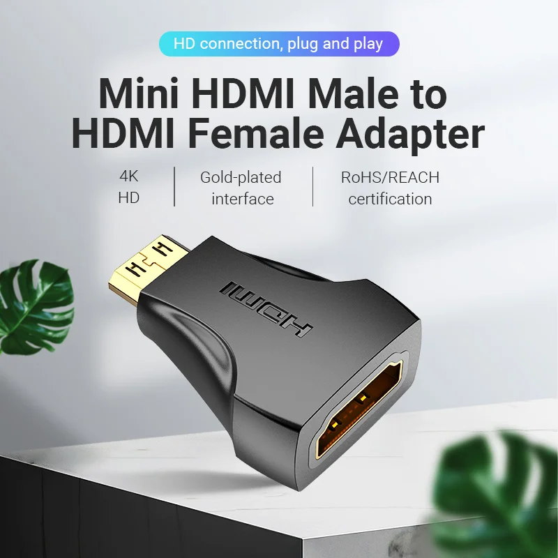 Adaptador Micro HDMI Vention 1080P Micro HDMI macho a HDMI hembra convertidor tipo D a A adaptador HDMI para cámara PS4 HDTV Mini HDMI - imagen 5