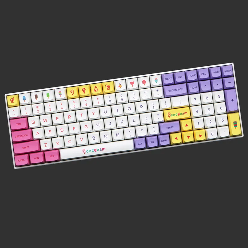 Juego de teclas con temática de helado para teclado mecánico MX Switch, tapa subcama con tinte PBT, perfil XDA, Nueva Versión, 139 teclas
