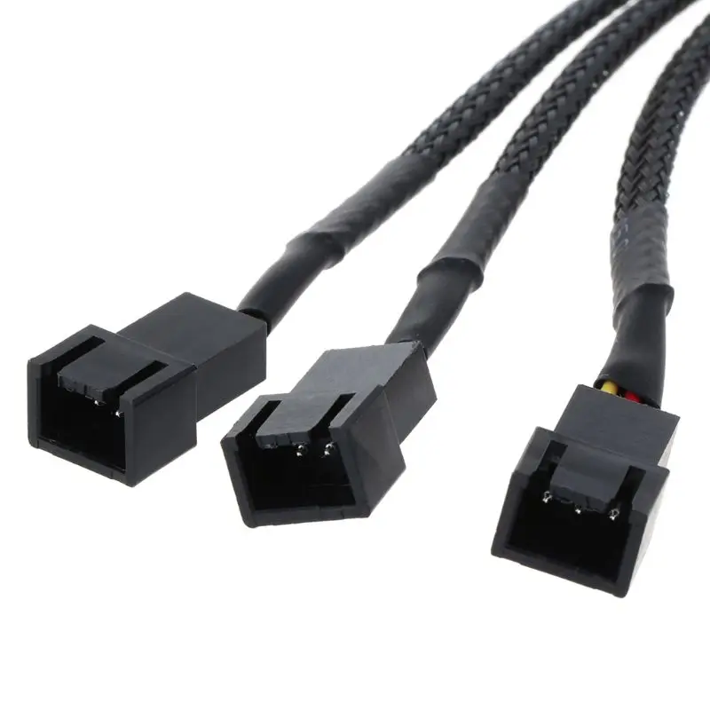Cable extensión fuente alimentación PWM 12V, 30CM, 3Pin Fan, 1 a 3 vías, multiplicador Puerto divisor, PC, ordenador, refrigeración, Cable 22AWG