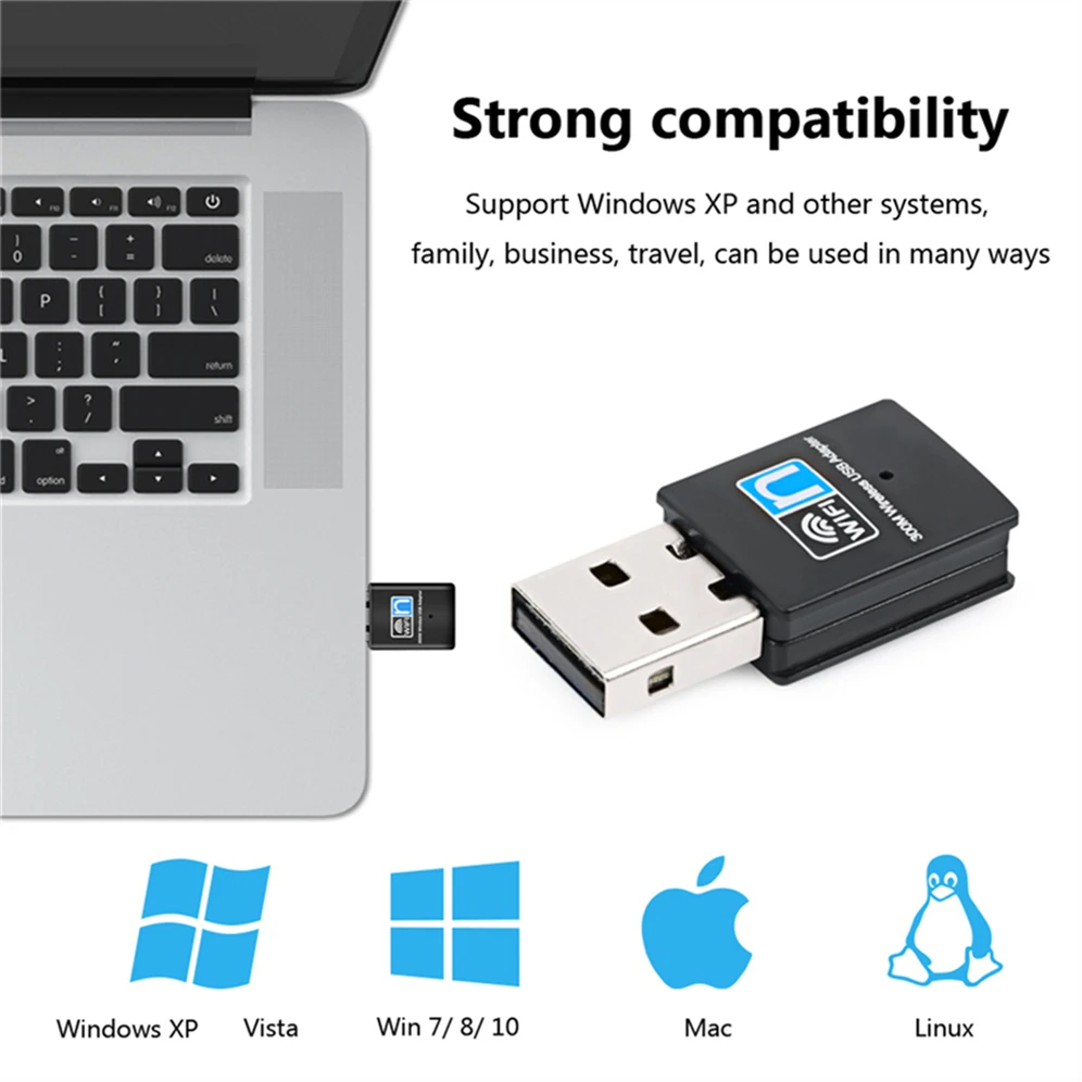 Adaptador WiFi USB 300Mbps – Receptor Inalámbrico 802.11n Windows - imagen 4