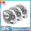 3PK Silver Glitter