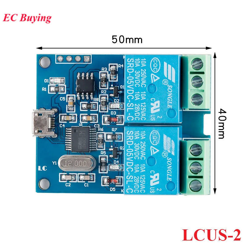 USB Relay Module CH340 USB Intelligent Control Switch 10A 250VAC 30VDC Over-Currentelay LCUS-1/LCUS-2 /LCUS-4/LCUS-8 Smart Home - imagen 3