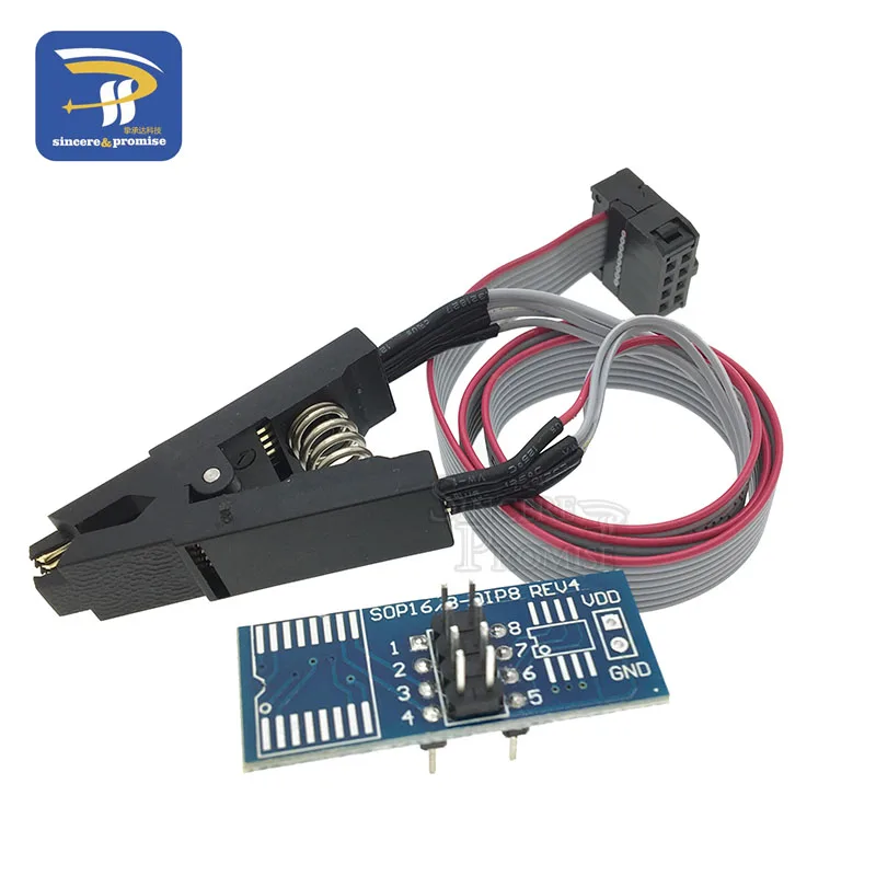 Clip de prueba SOIC8 SOP8 para adaptador EEPROM 93CXX / 25CXX / 24CXX + módulo programador USB Flash BIOS serie CH341 24 25 - imagen 5