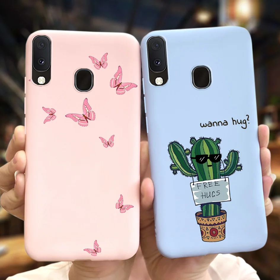 Funda colorida con flores para Samsung Galaxy A20 A20S A20E, funda trasera de silicona, Fundas suaves para Samsung A20 S A207F A 20 E Coque - imagen 2