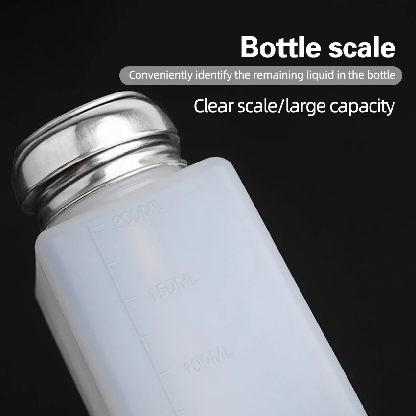 Botella de acero inoxidable con tapa para extraer líquidos y Alcohol, recipiente vacío de plástico, a prueba de fugas, 5 piezas, 200ML - imagen 3