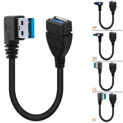 Cable Extensión USB 3.0 90° Macho a Hembra Corto