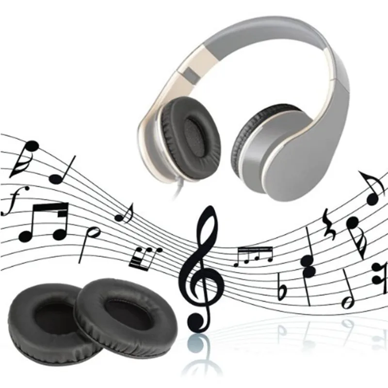 Almohadillas suaves de PU para los oídos, almohadillas de repuesto para auriculares plegables profesionales, 50, 55, 60, 65, 70, 75, 80, 85, 90, 110mm, 1 par - imagen 3