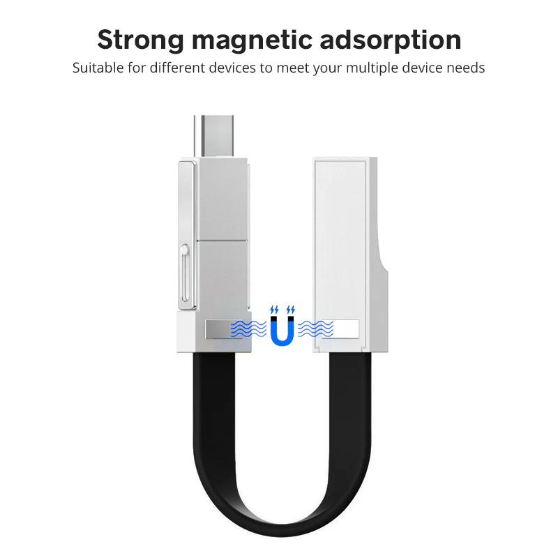 McGiLLon-Cable Micro USB tipo C para iPhone, Samsung, Xiaomi, teléfono móvil Android, Mini llavero corto portátil, Cable de sincronización de datos - imagen 3