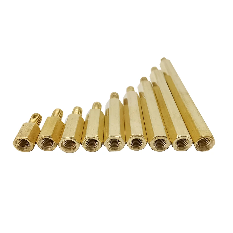 Tornillo espaciador de latón con cabeza Hexagonal, separadores de PCB, pilares huecos hexagonales M3 * 5 ~ 50mm + 6mm, M3 macho x hembra 5-50mm, 10 Uds. - imagen 5