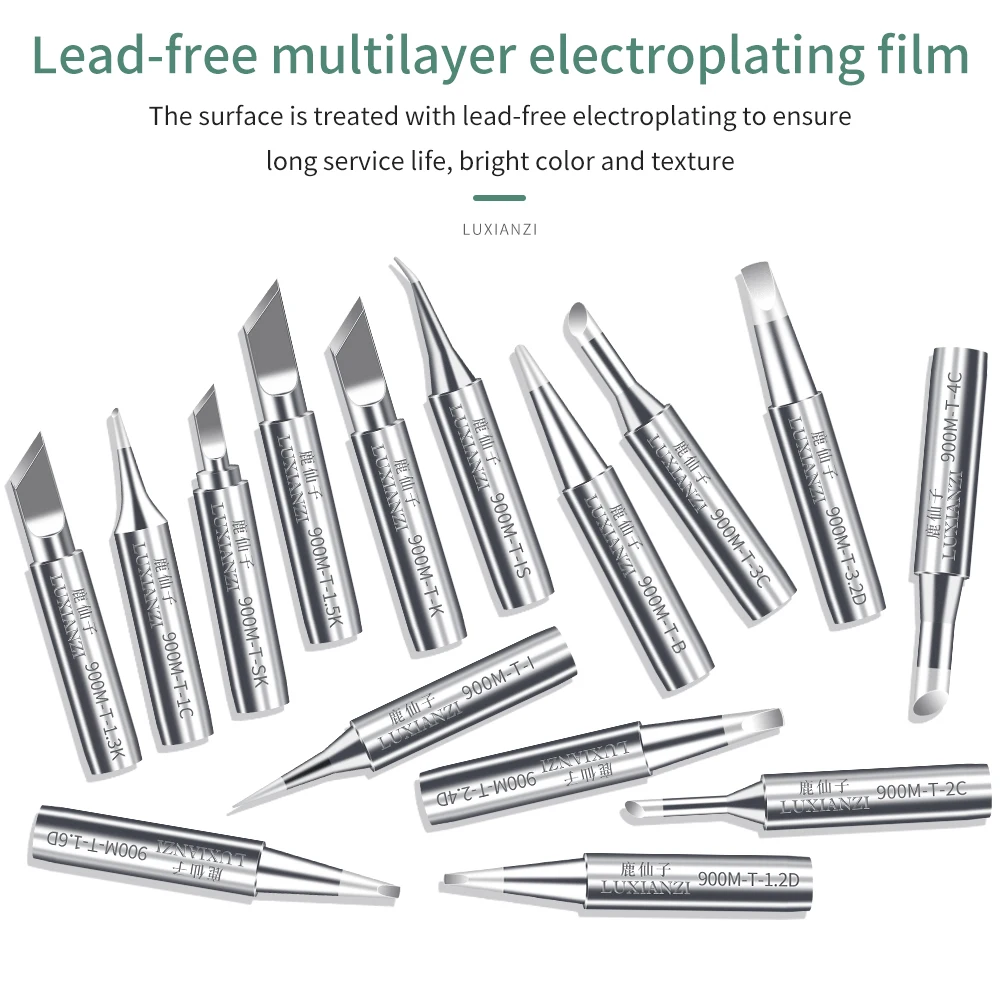 LUXIANZI 1 Uds puntas de pistola para soldar sin plomo punta de cobre 900M puntas de soldadura BGA K/1,5 K/SK/3C/B/IS/I/2.4D SGS alta calidad - imagen 5