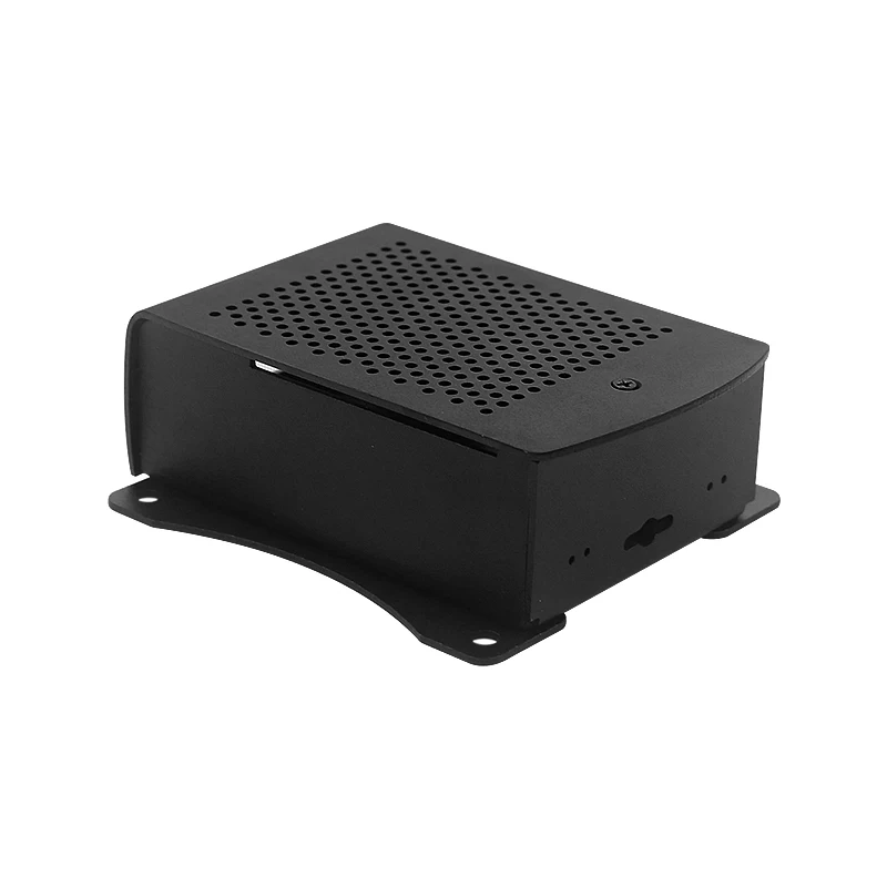 Raspberry Pi 4 Caja de aleación de aluminio Caja de metal con soporte colgante Soporte Ventilador de enfriamiento Destornillador para Raspberry Pi 4 Modelo B - imagen 3