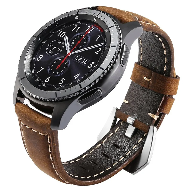 Correa de cuero para reloj, pulsera de 47mm para Xiaomi Huami Amazfit PACE/Stratos 3 2 2S, Samsung Gear S3 - imagen 3