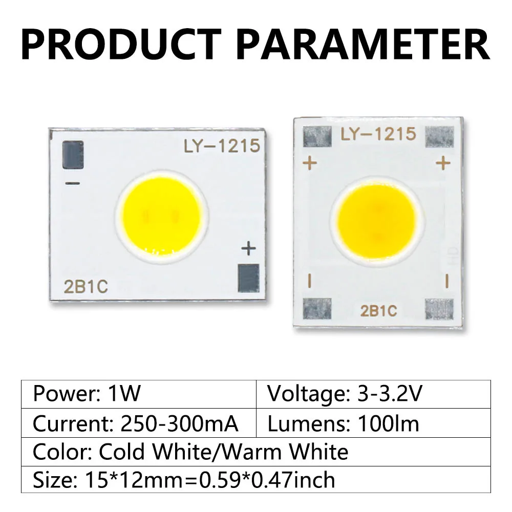 10 Uds 1W 3-3,2 V 250-300mA 6mm LED Chip pequeño foco de luz lámparas de luz COB bombilla cuentas Chips de superficie integrados DIY - imagen 2
