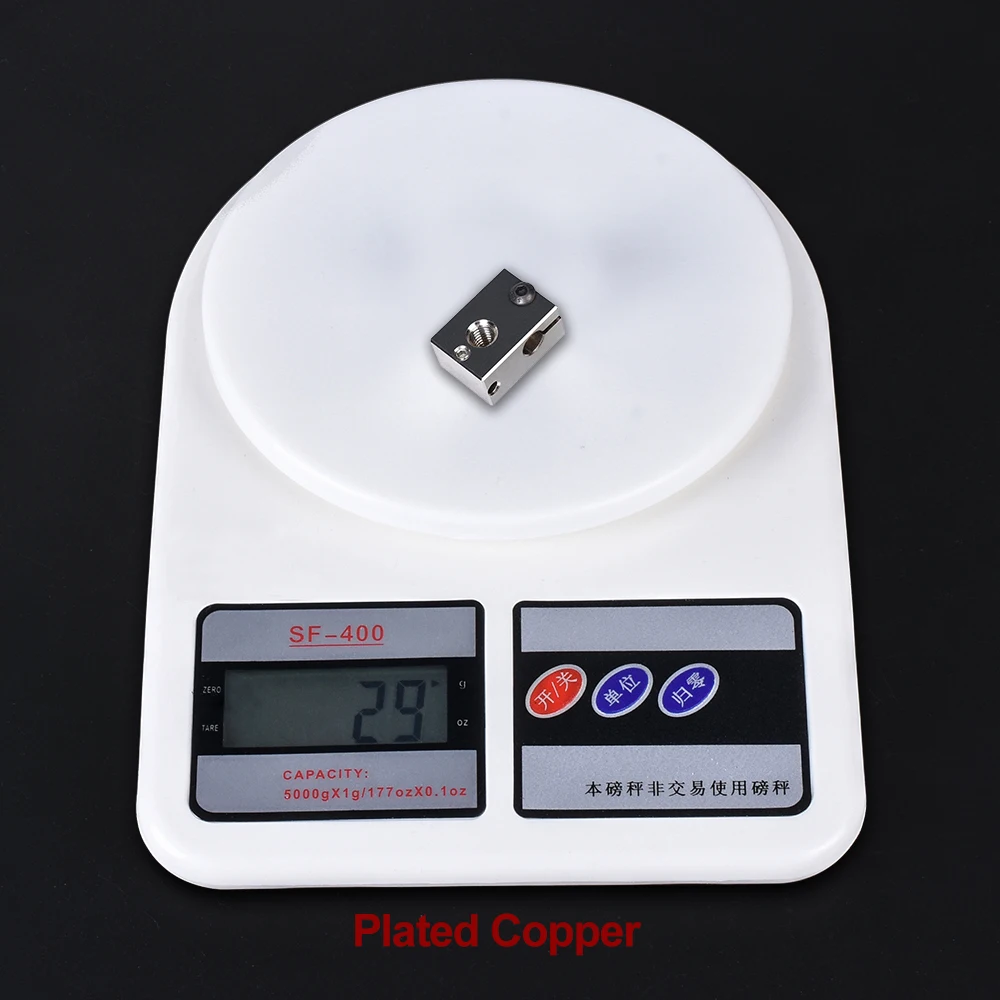 Bloque calefactor V6 de alta calidad, piezas de impresora 3D PT100, latón de cobre chapado, bloque de calor para extrusora E3D V6 Hotend DDB Titan - imagen 5