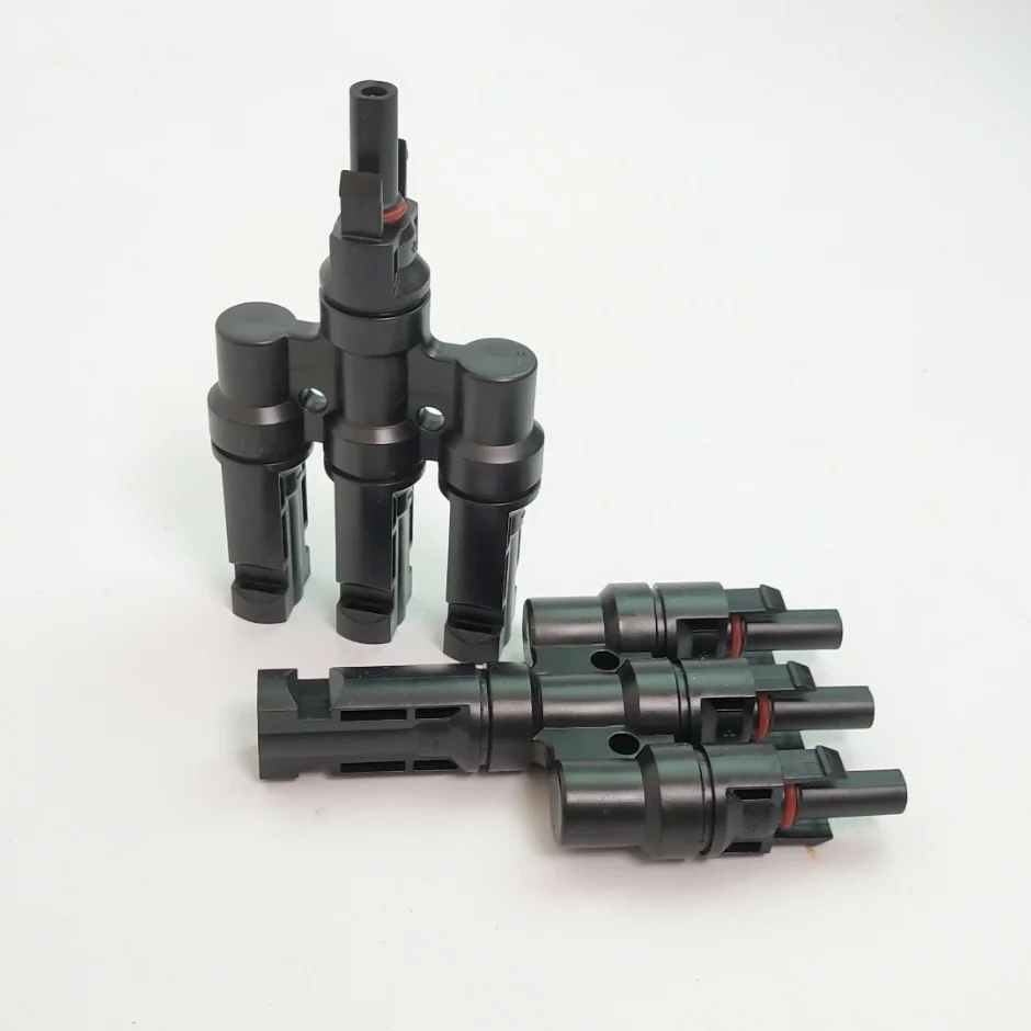 1 par/lote conector tipo Multi 3T para conexión paralela de panel solar conectores solares de rama 3T conector solar fotovoltaico