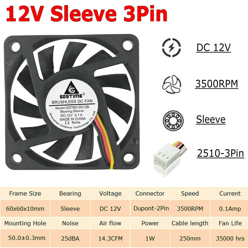 12V Sleeve 3Pin
