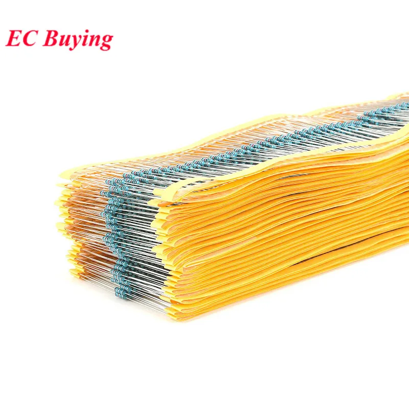 50 Uds 1W resistencia de película metálica 1% 0.1R ~ 2,2 M 1M 100R 100K 200R 330K 470K 510R 680R 300R 220K 39R 240K 270R 820K 180R 150R 1K ohm - imagen 4