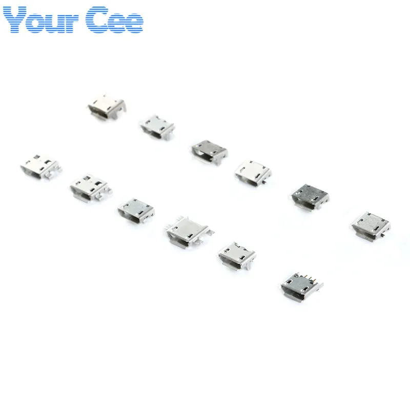 60 unids/lote 12 modelos conector de enchufe SMD DIP conector de enchufe SMT de 5 pines Micro USB tipo B colocación hembra - imagen 3