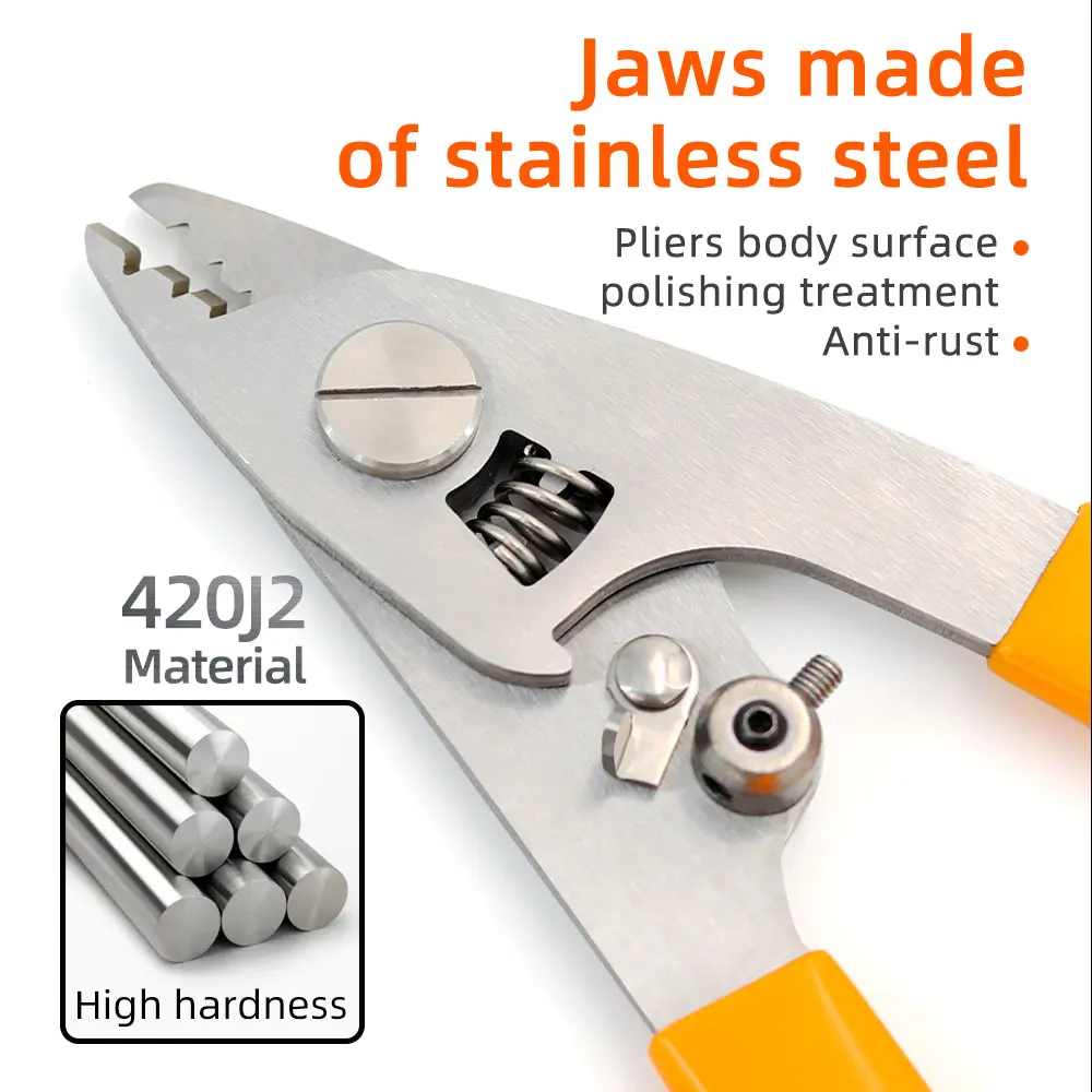 FTTH outil FC-6S cutter et fibre décapant CFS-3 En Acier Inoxydable Trois trous Kevlar Ciseaux Aramide - imagen 4