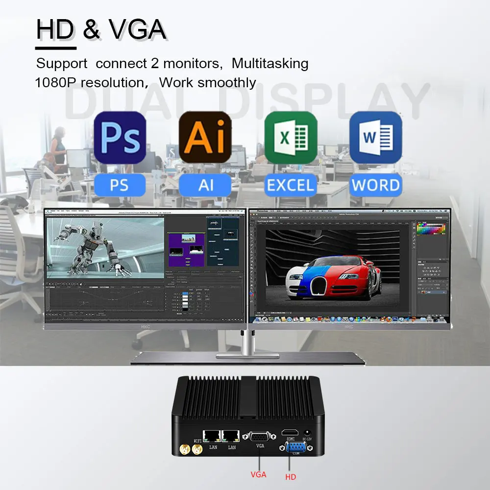 Mini PC sin ventilador Intel Celeron N2930/J1900/N2840 – Windows 10 - imagen 5