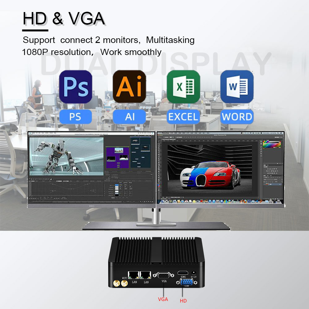 Mini PC sin ventilador Intel Celeron N2930/J1900/N2840 – Windows 10 - imagen 5