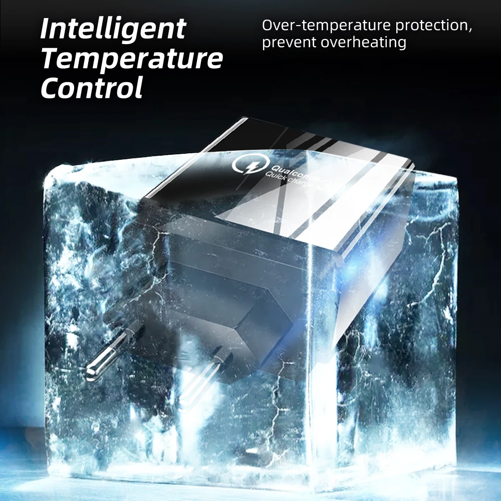 ANMONE-Adaptador de 4 puertos QC 3,0, Cargador rápido de pared para teléfono móvil, enchufe europeo, adaptador de viaje para iPhone, Samsung y Huawei - imagen 4