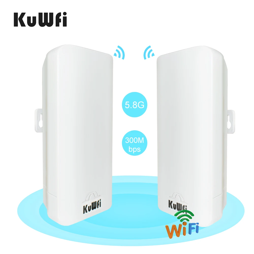 KuWFi 300Mbps WiFi puente inalámbrico 1-2KM enrutador CPE para exteriores 5G punto de acceso inalámbrico para exteriores Wifi punto a punto puente inalámbrico - imagen 2