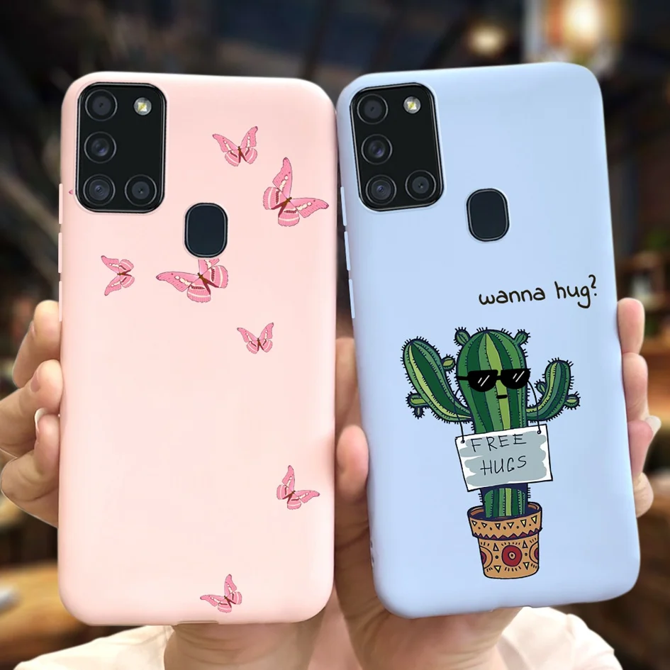 Funda para Samsung A21S funda de teléfono funda trasera de silicona suave Cactus para Samsung Galaxy A21S Coque A 21S A217 A21 S 6,5 "parachoques