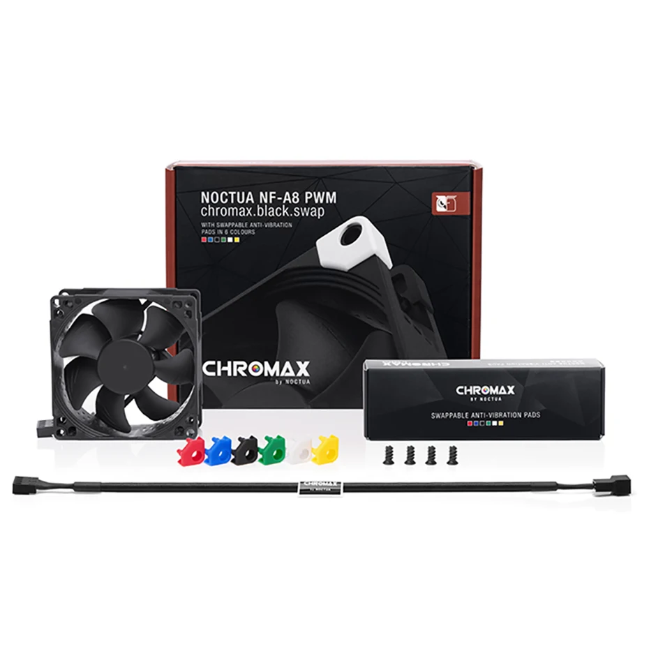 Noctua NF-A8 PWM Chromax.black.swap 80mm radiador de caja de computadora ventilador silencioso 12V 4 pines ventiladores enfriadores de CPU - imagen 5