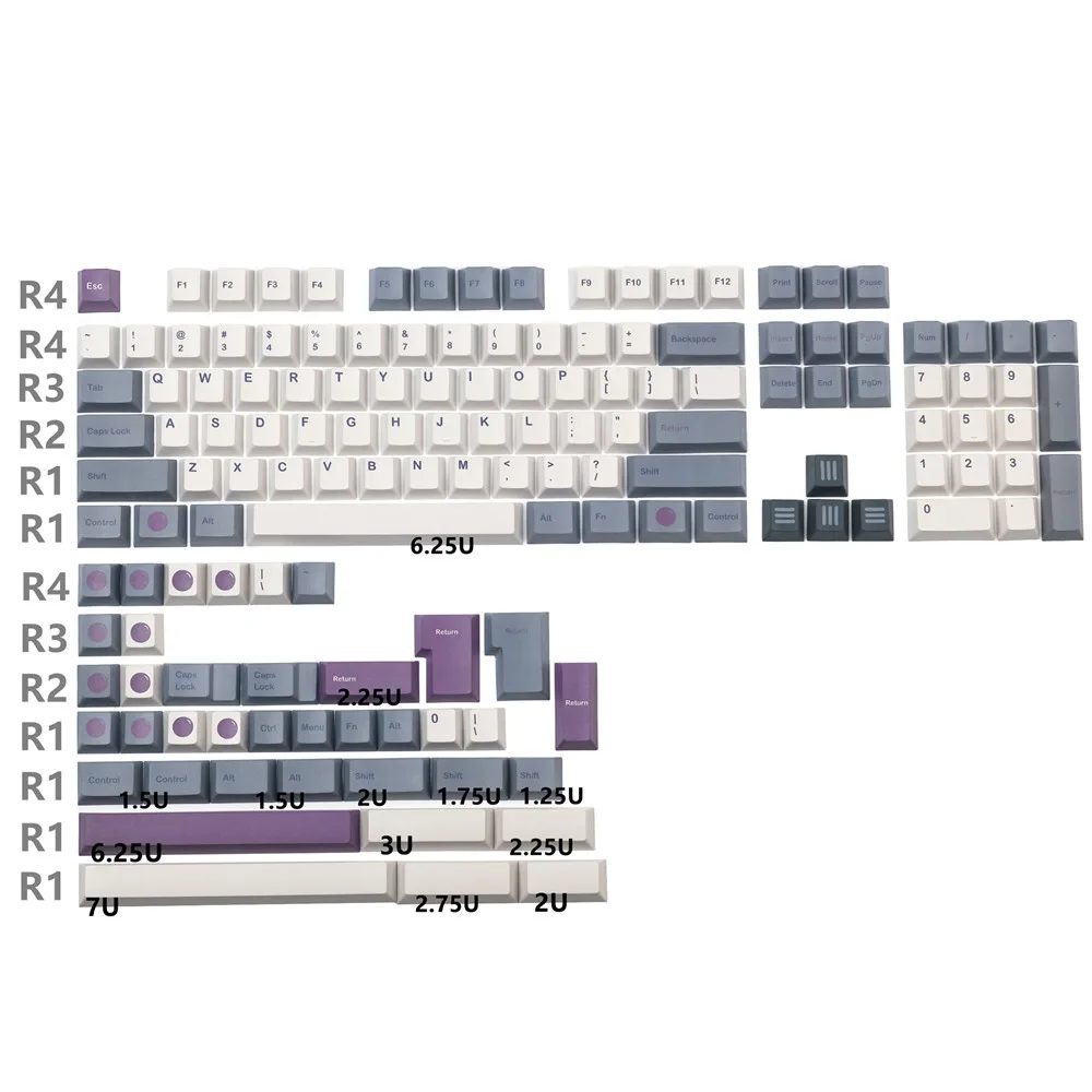 Tecla PBT GMK-DMG para teclado mecánico, tecla completa con 141 teclas de tinte subcama, ASNI ISO Enter, 1.25U, 1.75U, 2U
