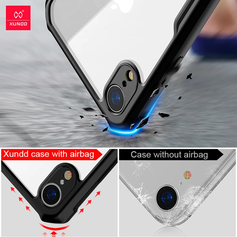 para Funda iPhone XR, funda de Airbag XUNDD, para funda de iPhone XR, funda protectora a prueba de golpes transparente ajustada anticaída para teléfono - imagen 4