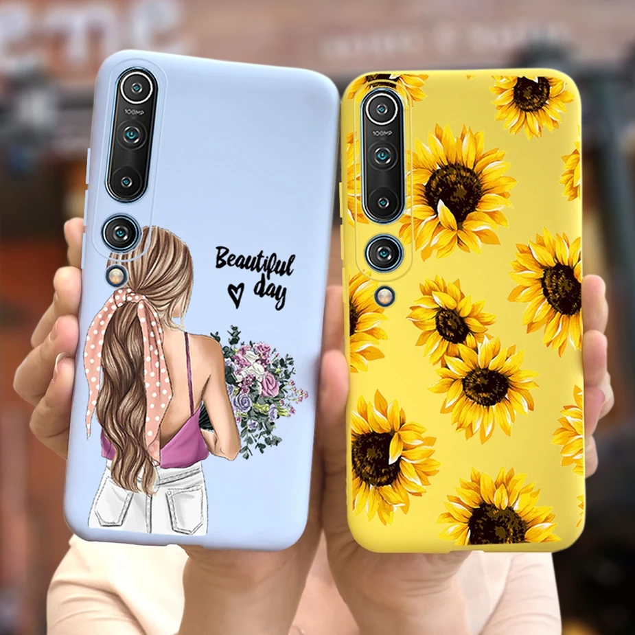 Funda de silicona suave con flores de colores para Xiaomi Mi 10 5G, carcasa bonita de caramelo para Xiaomi Mi 10 Pro Mi10 5G, fundas de teléfono de 6,67 pulgadas
