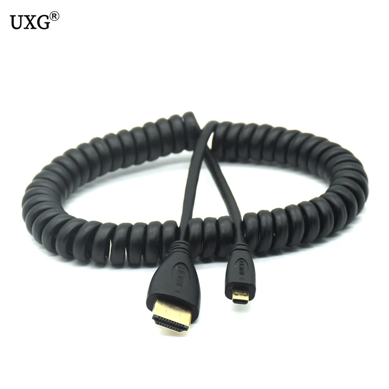 Resorte de alta velocidad compatible con Micro HD a HDMI, chapado en oro, compatible con Ethernet, 4K, retorno de Audio, Cabo para cámara SLR, HDTV, XBox, Tablet - imagen 4