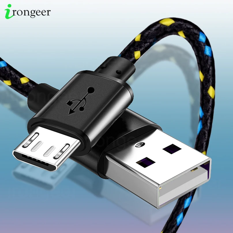 Cable Micro USB trenzado de nailon, 1m/2m/3m, sincronización de datos, Cable cargador USB para Samsung, HTC, Huawei, Xiaomi, tableta, Android, Cables de teléfono USB - imagen 2