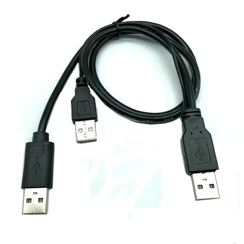 Negro 70 cm 0,7 m 2 pies USB2.0 USB 2,0 tres A tipo 3A macho HDD Cable de alimentación de datos Y para disco duro móvil HDD - imagen 5