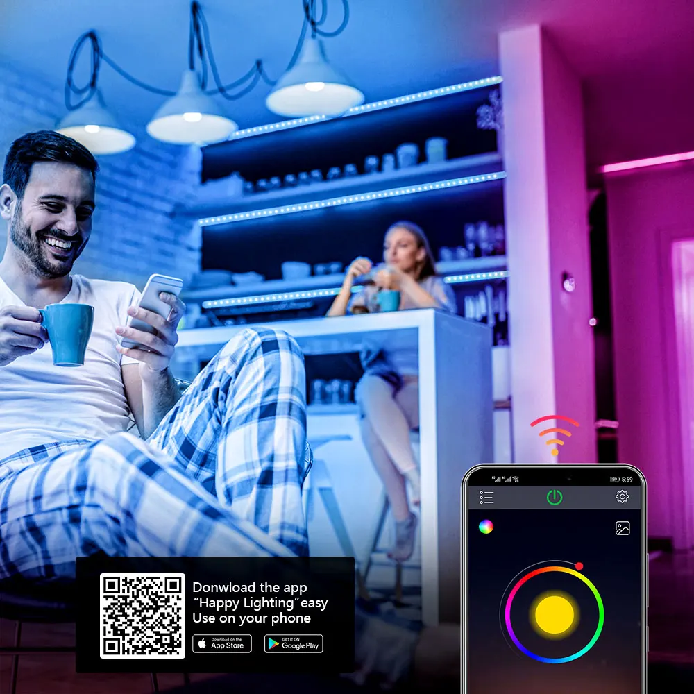 Tira LED RGB Bluetooth – Control Remoto y Sincronía Musical - imagen 3