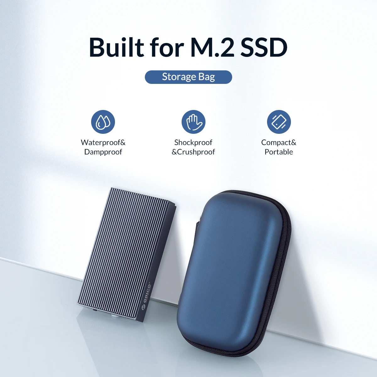 ORICO-disco duro M.2 EVA portátil, bolsa de protección de almacenamiento para M2 SSD, Csae, auriculares, línea de datos, unidad Flash USB, PSSD - imagen 2