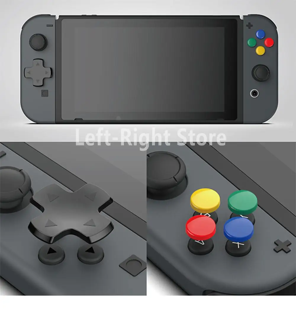 2 juegos para interruptor Joycon funda de piel d-pad mover dirección cruzada ABXY X pegatina de llave botón de Joystick cubierta de tapa de agarre - imagen 5