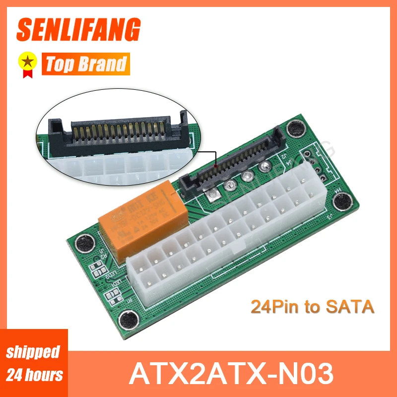 Adaptador de tarjeta gráfica ATX2ATX-N03 Dual PSU, adaptador de corriente ATX de 24 pines a 4 pines, Cable extensor de sincronización SATA, añadir 2 PSU