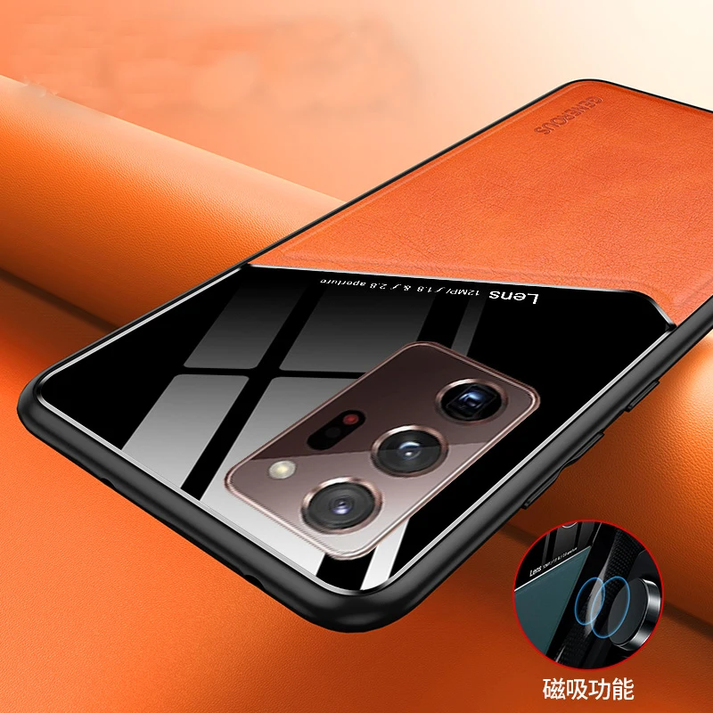 Funda trasera protectora con textura de cuero suave para Samsung Galaxy Note 20 Ultra, funda de lujo para samsung note 20 ultra Note 20 - imagen 5