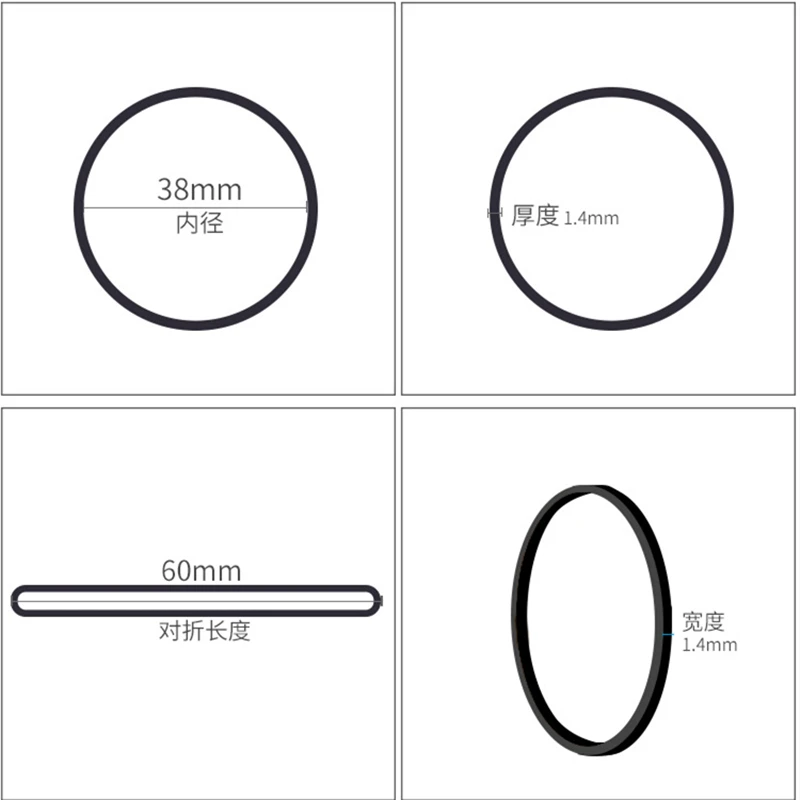 Banda de goma piezas para el pelo, gomas elásticas para el pelo, color negro, para oficina, escuela y hogar, 25x14mm/38x14mm, 1000 - imagen 5