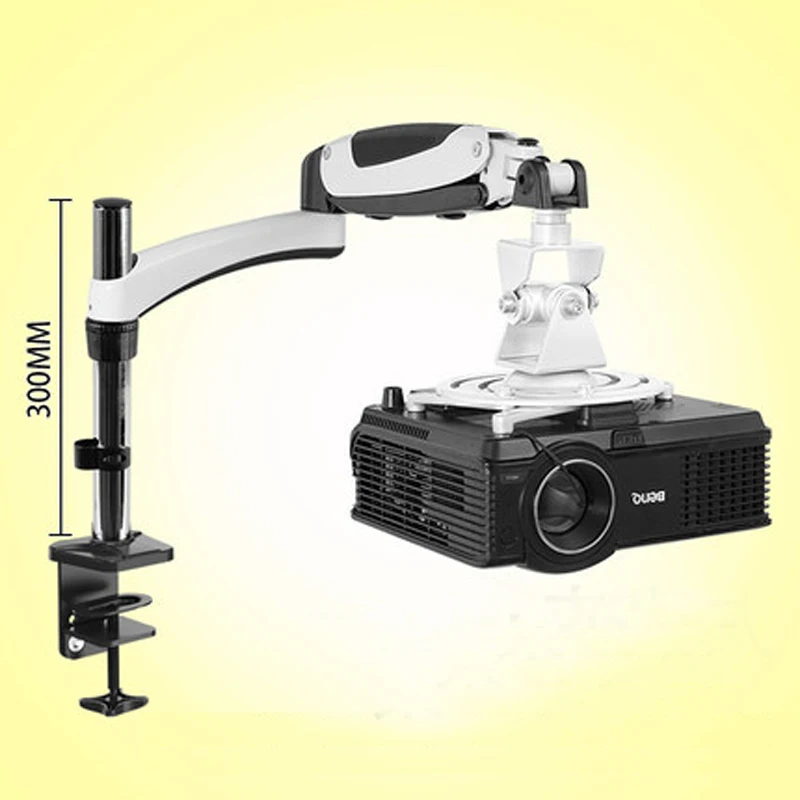 DL-PR03C soporte universal montado en escritorio para proyector, abrazadera de resorte de gas, orificio de ojal de 0-6,5 kg con bandeja de gancho, tornillo de 1/4 pulgadas - imagen 2