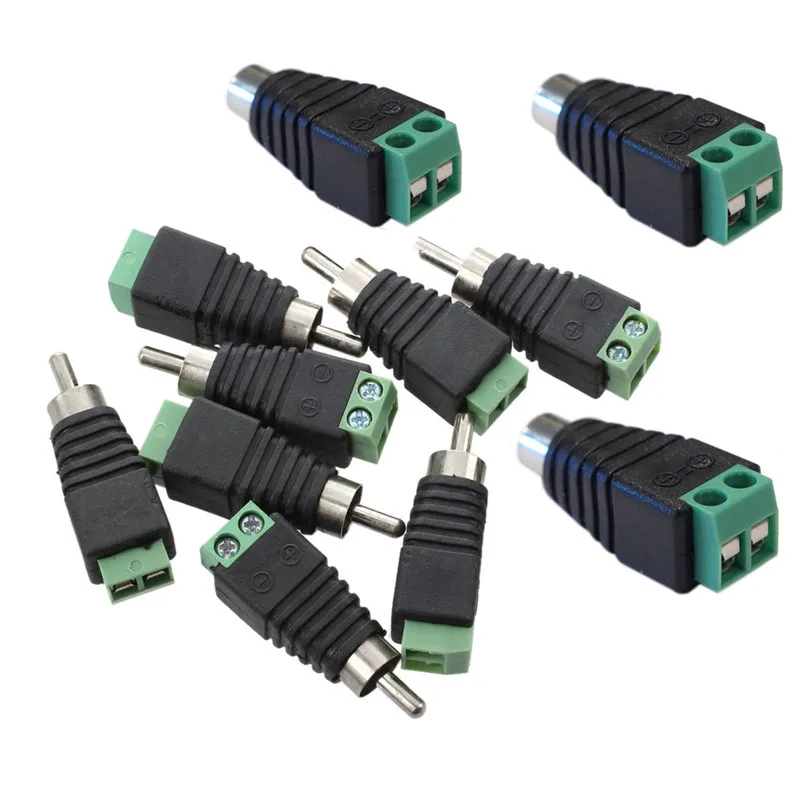 Balun RCA Verde CAT5 para CCTV Audio Vídeo