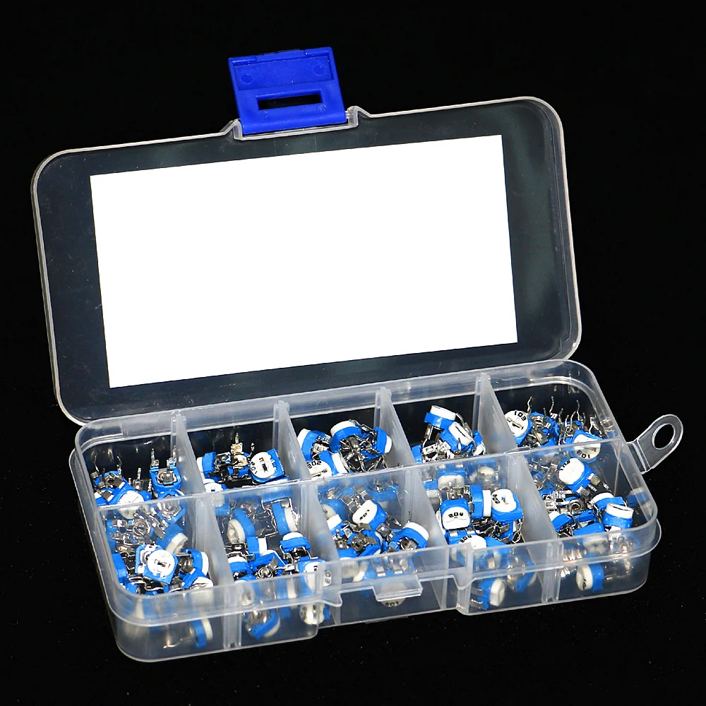 100 Uds 10 valores x 10 Uds RM065 Kit surtido de potenciómetros Trimpot Horizontal - imagen 2